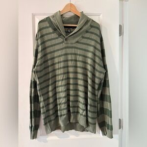 14th & Union Olive Striped Turtleneck Sweater